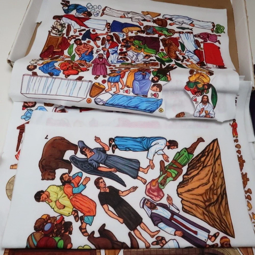 Huge Lot Felt Pages Large Box Display Scenes Betty Lukens Through the Bible